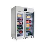 Réfrigérateur 1400 Litres En Inox GN 2/1 Avec Portes En Verre, -2°/+8°C, Isolation 85 mm - Wifi - Virtus - BMA0025/FN