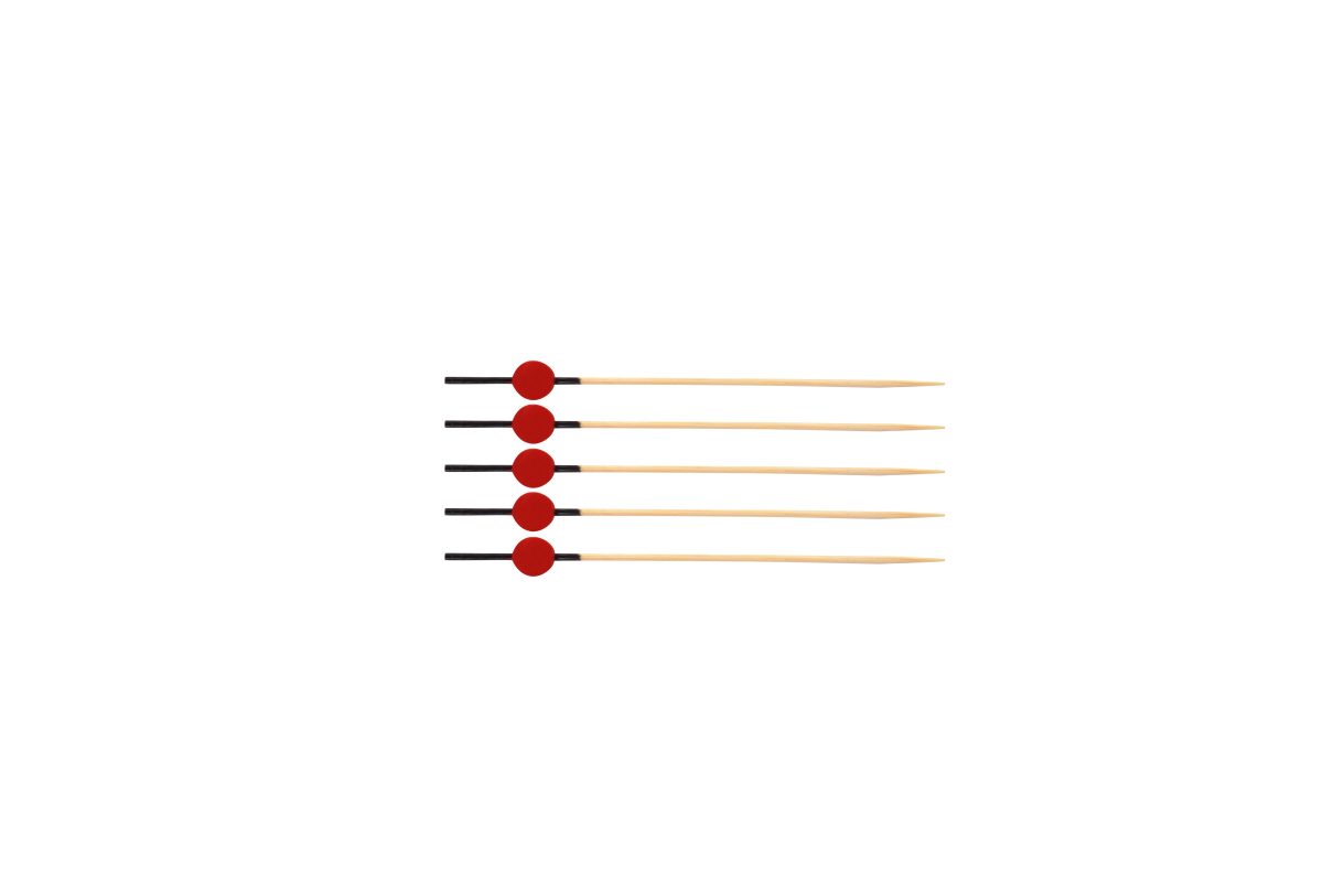 Pique en bambou rouge et noir 12 cm – 5000 unités – Betik