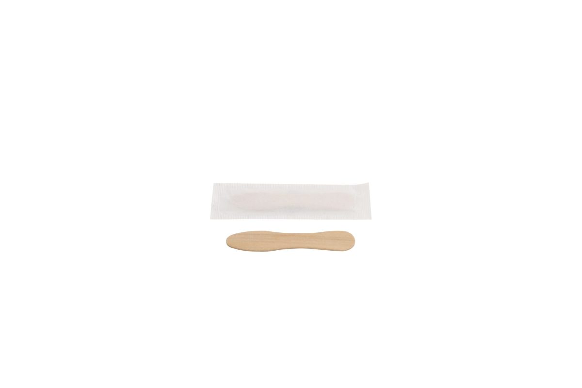 Spatule à glace en bois emballée individuellement 7,5 cm – 12000 unités – Betik