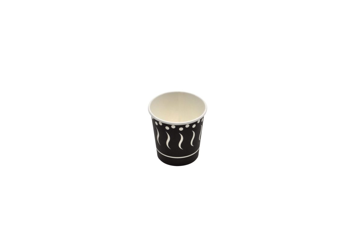 Gobelet en carton noir décoré – 1000 unités – Betik