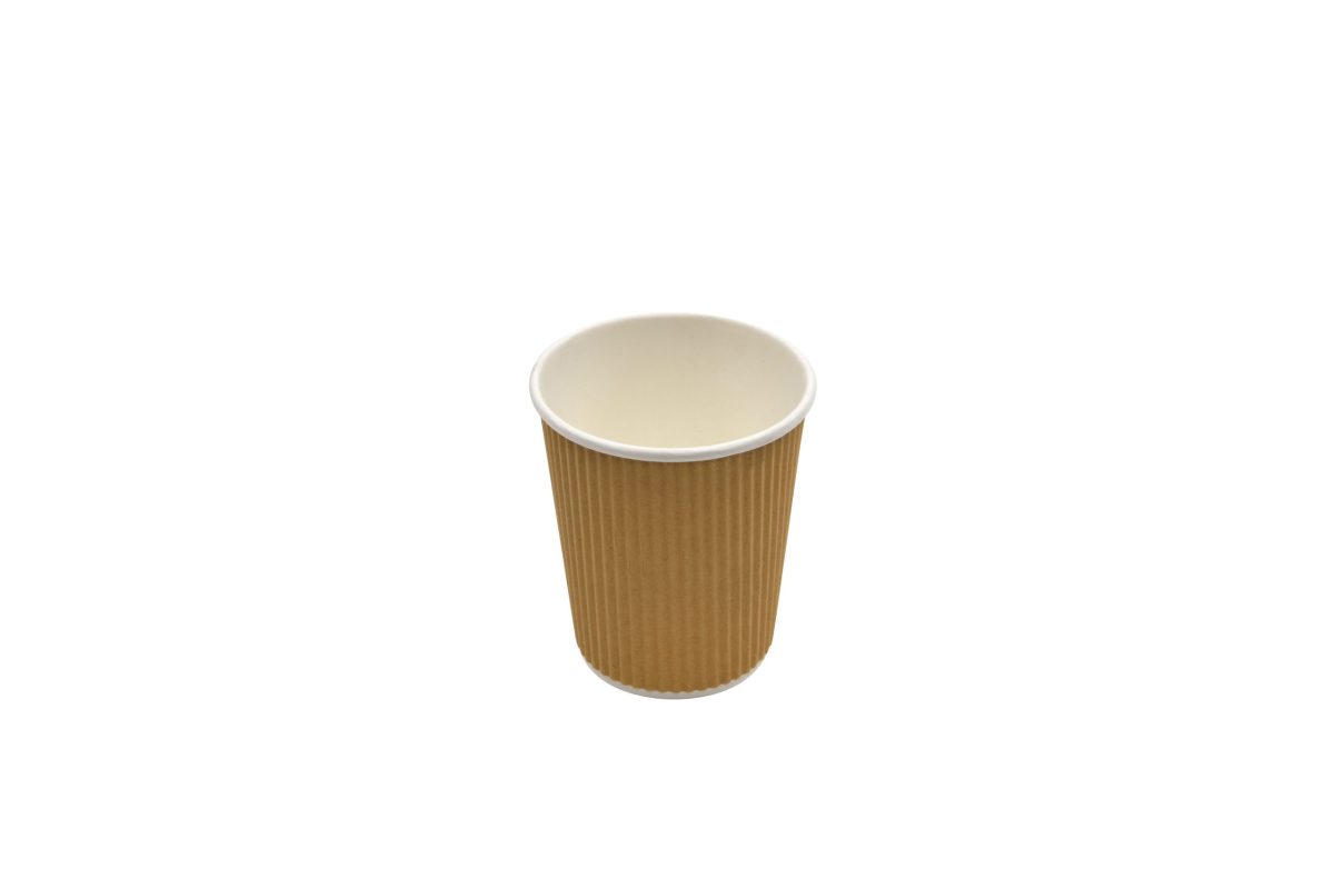 Gobelet en carton blanc double paroi ondulée kraft 240 ml – 500 unités – Betik