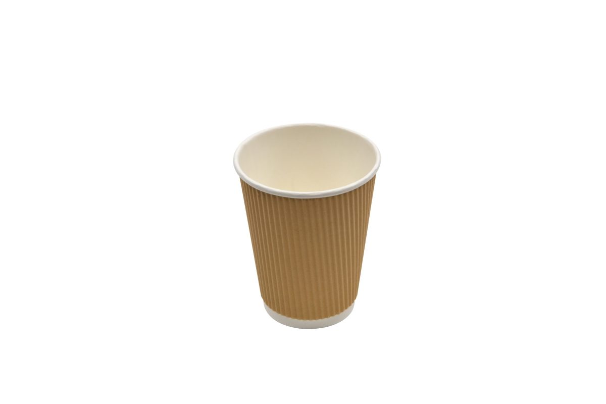 Gobelet en carton blanc double paroi ondulée kraft 360 ml – 500 unités – Betik
