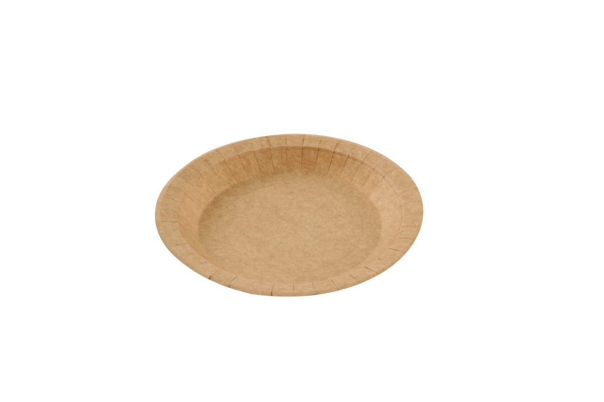 Assiette ronde en carton kraft – 300 unités – Betik