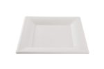 Assiette carrée blanche en canne à sucre 24 x 24 cm - 800 unités - Betik – Image 2