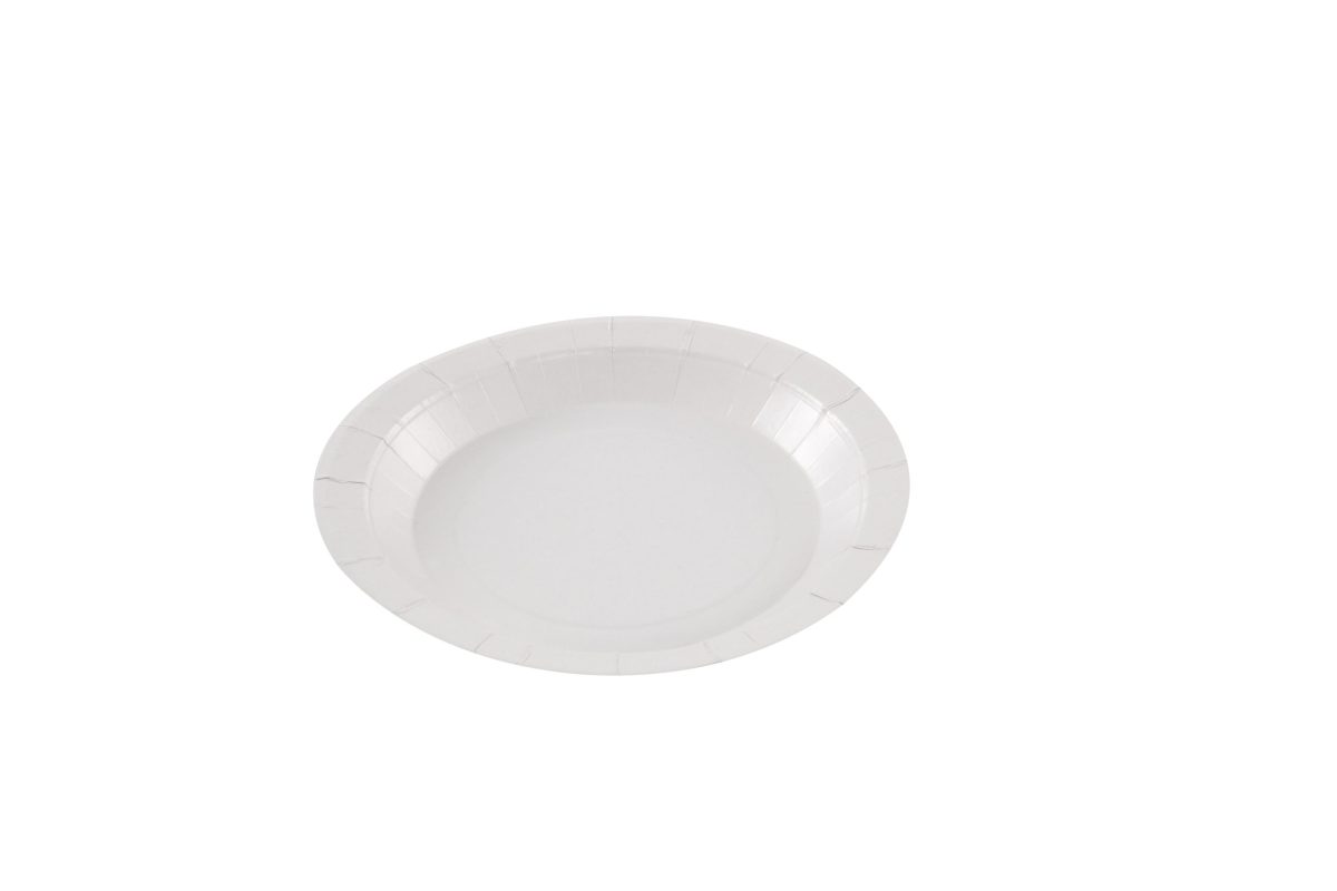 Assiette ronde en carton blanc – 300 unités – Betik