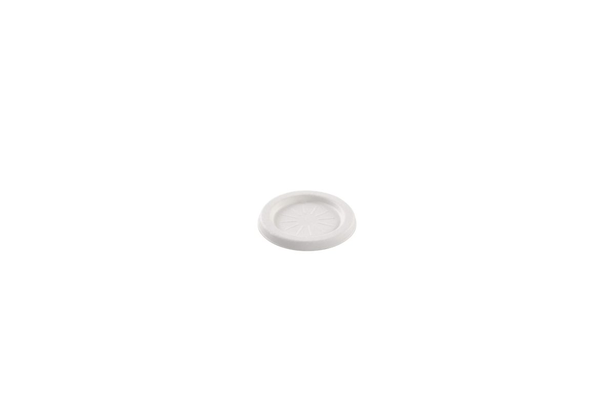 Couvercle blanc en canne à sucre pour Pot à sauce 60 ml – 3000 unités – Betik