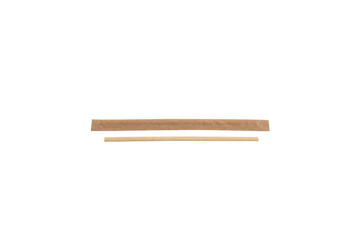 Agitateur en bambou emballé individuellement 14 cm – 5000 unités – Betik