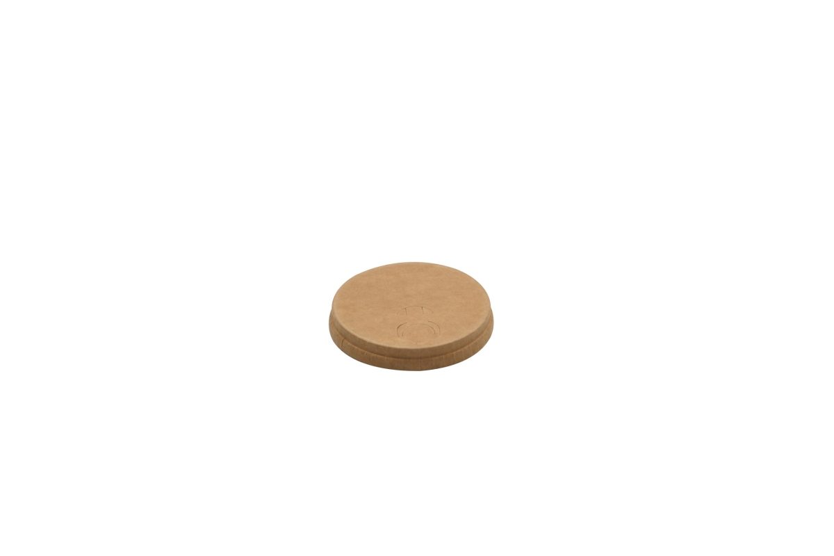 Couvercle en carton kraft à 3 fermetures pour gobelet 180 / 210 ml – 1000 unités – Betik