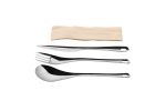 Kit couverts 4 en 1 inox 18/0 de 0,5 mm : couteau + fourchette + cuillère + serviette kraft - 240 unités - Betik – Image 2