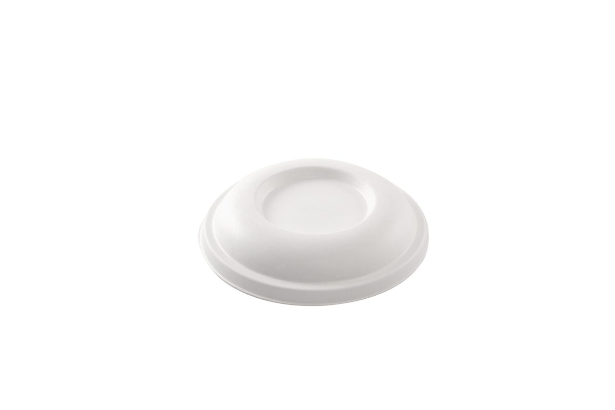 Couvercle blanc en canne à sucre pour Saladier rond 500 ml – 600 unités – Betik