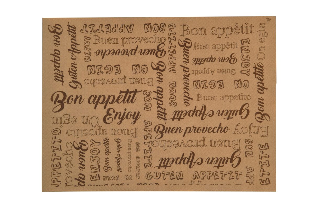 Nappe individuelle en papier kraft « enjoy » 30 x 40 cm – 1000 unités – Betik