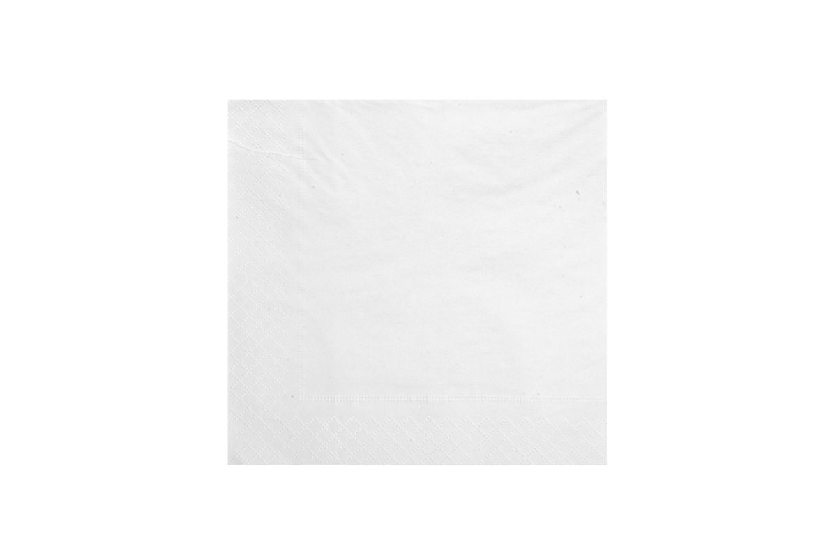 Serviette en ouate blanche 30 x 30 cm gaufrée-collée 2 plis pliée en 4 – 4800 unités – Betik