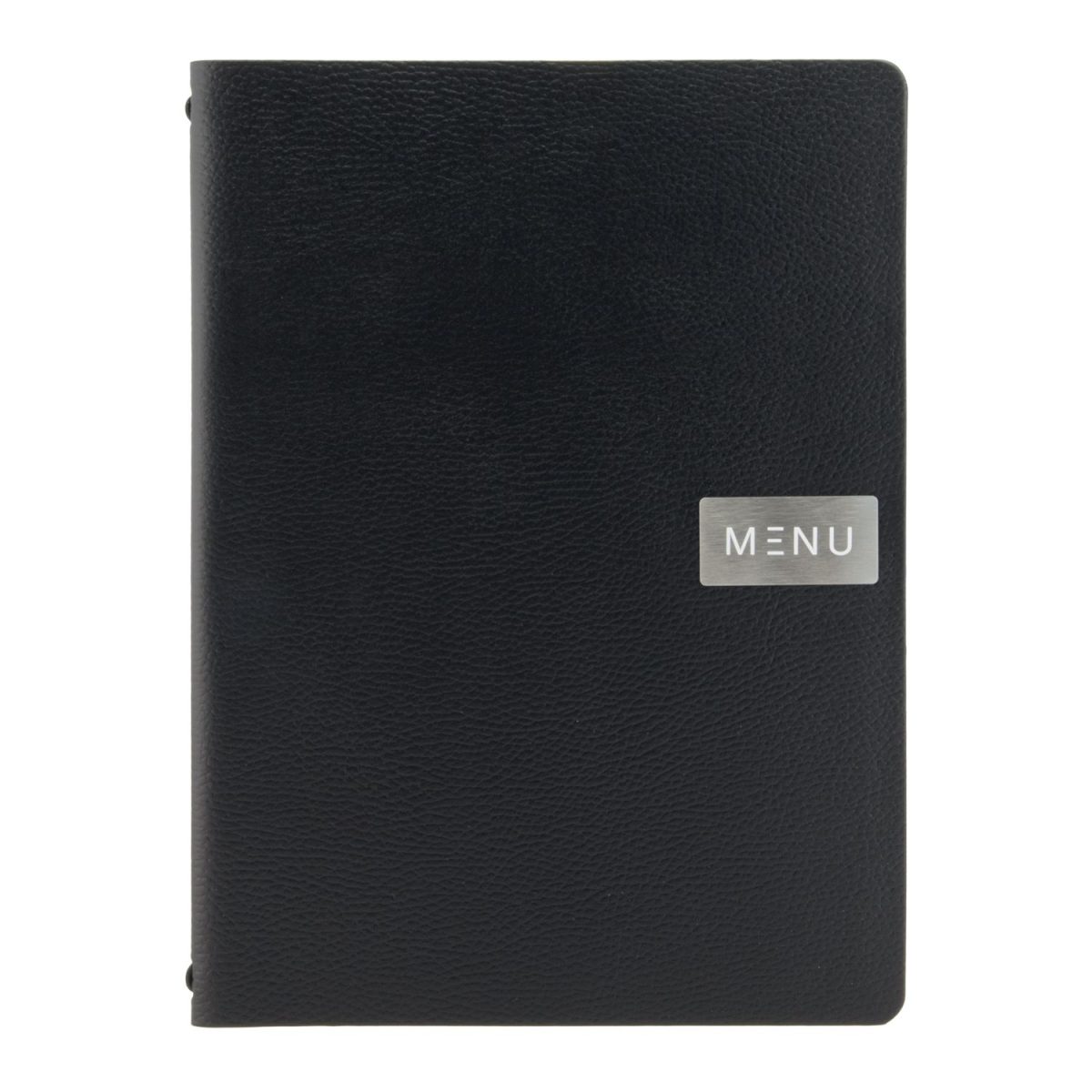 Carte menu 100% CUIR aggloméré – Couleur Noire – Ligne RAW – format A4 –  1 insert inclus (4 vues) – Securit