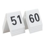 Numéros de table lot de 10 : 51-60. Acrylique blanc et chiffres noirs - Securit – Image 2
