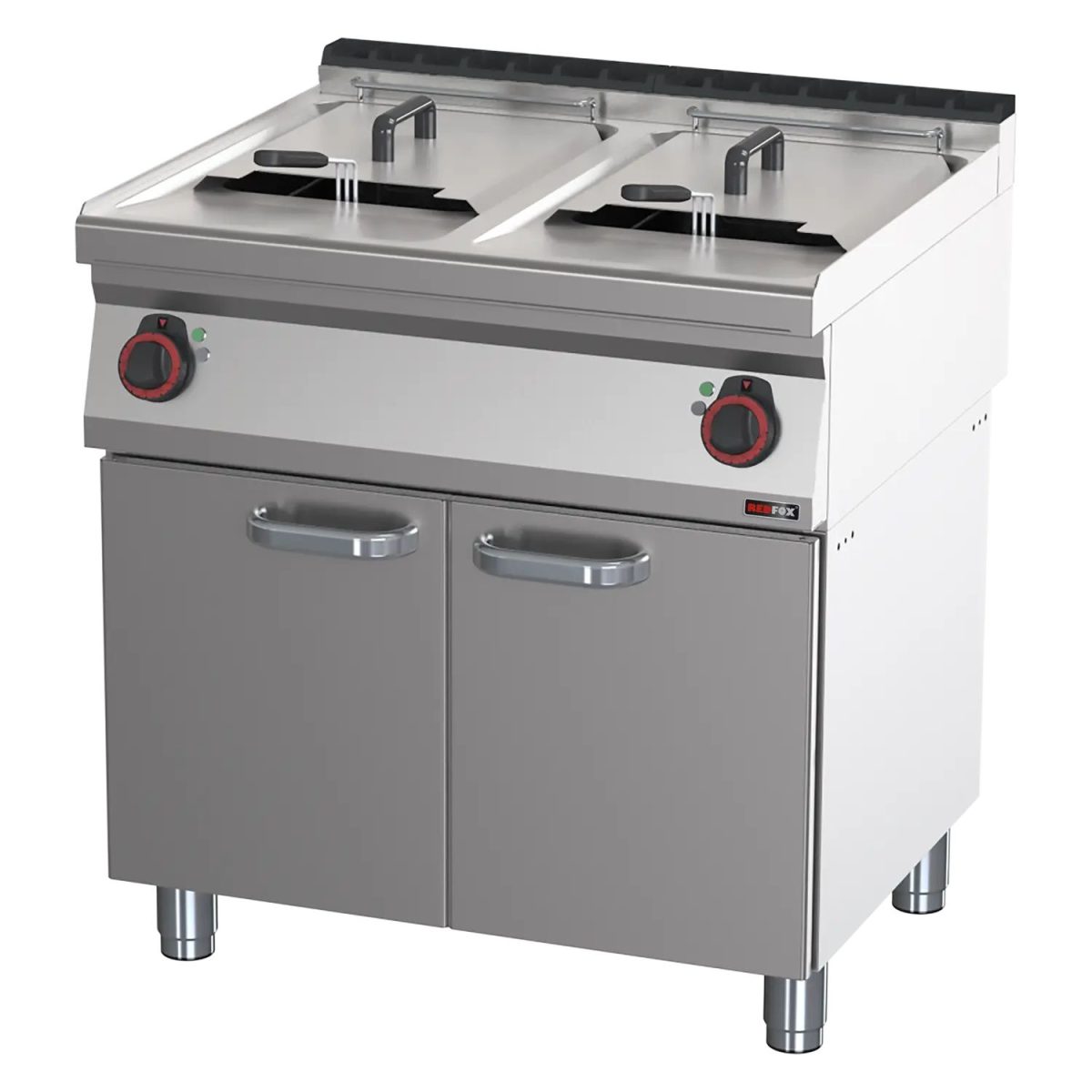 Friteuse électrique double 0,8 kW/l, 17+17 l avec soubassement 400 V FE 70/80 E – Redfox
