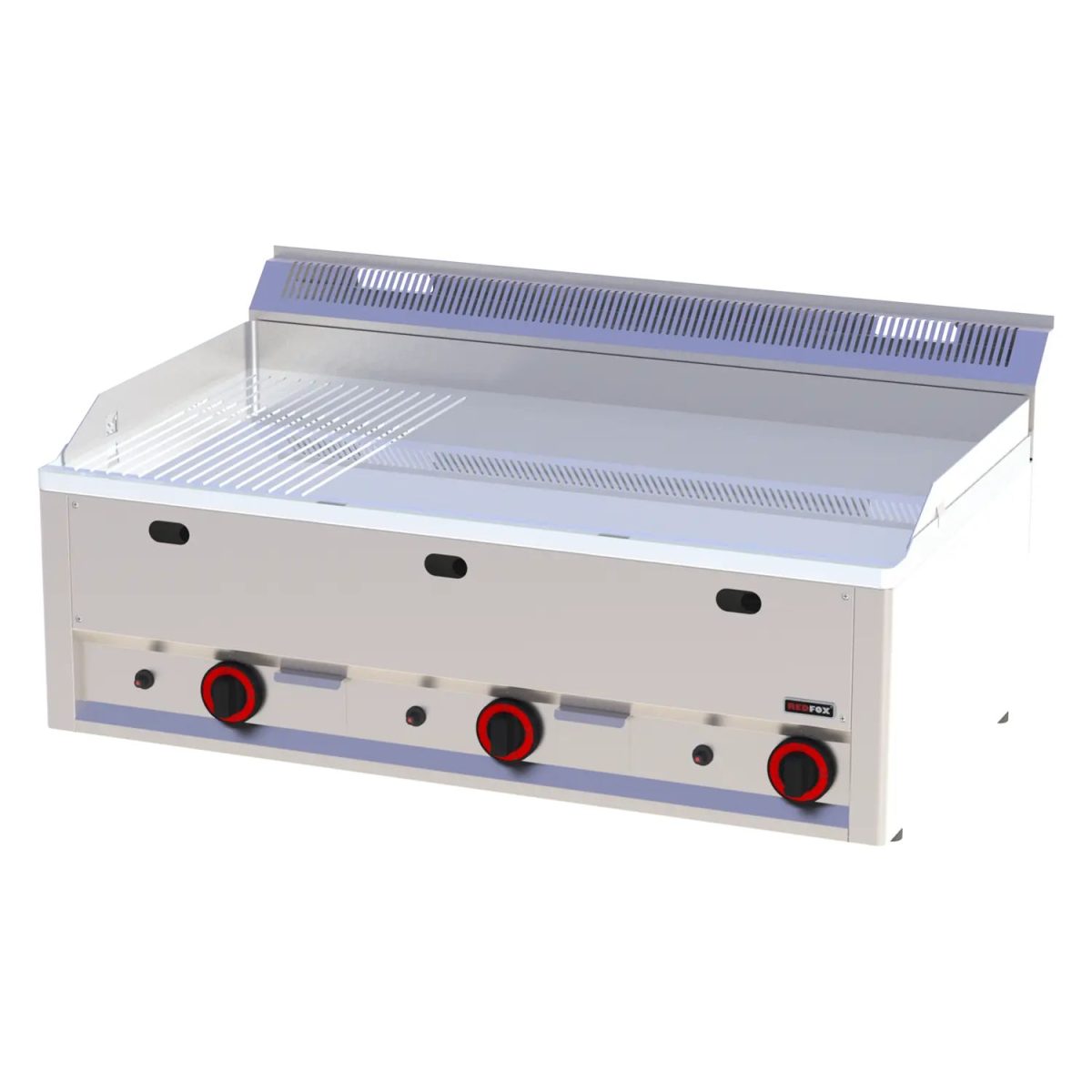 Plaque de cuisson 97×48 à gaz chromée combinée sans soubassement FTHRC 90 GL – Redfox