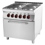 Fourneau électrique avec four électrique statique GN 2/1 - 4x feu 400 V SPT 90/80 21 E - Redfox – Image 2