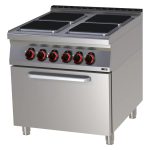 Fourneau électrique avec four à air chaud électrique GN 1/1 - 4x feu 400 V SPQT 90/80 11 E - Redfox – Image 2