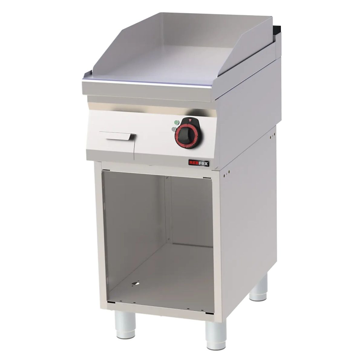 Plaque de cuisson 40×51 électrique chromée lisse avec soubassement 400 V FTHC 70/40 E – Redfox