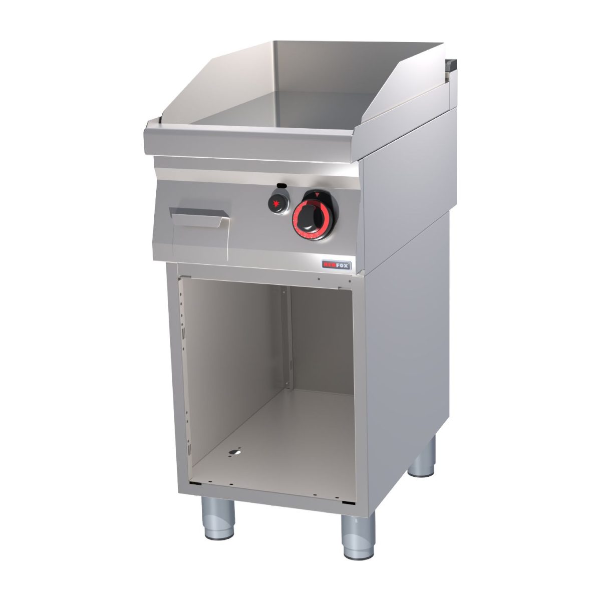 Plaque de cuisson 40×51 à gaz chromée lisse avec soubassement FTHC 70/40 G – Redfox