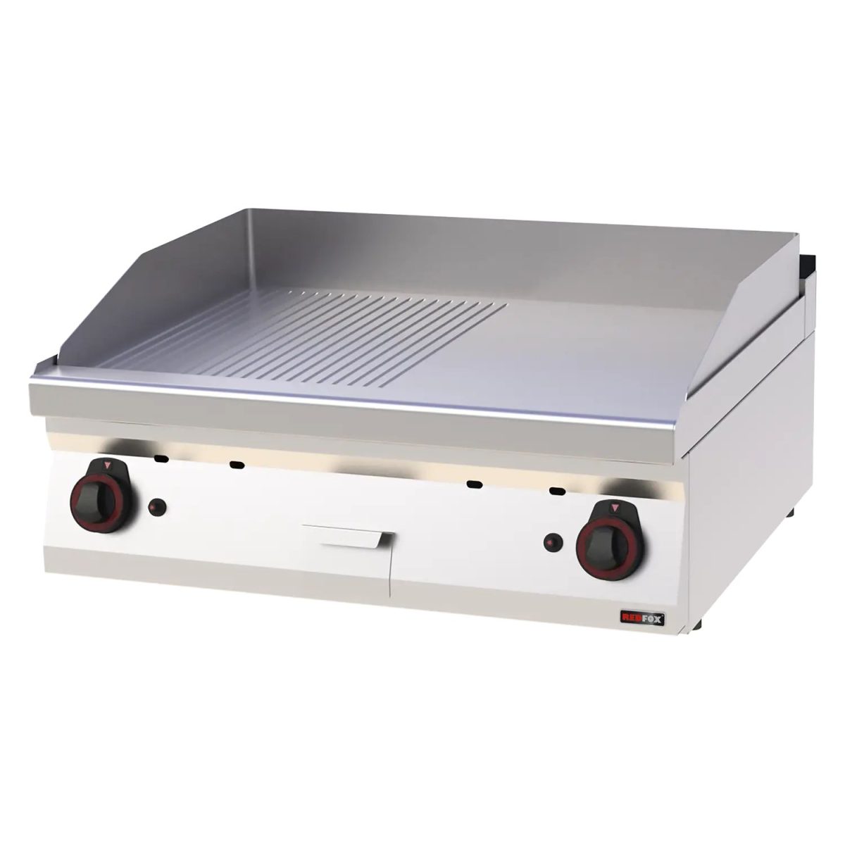 Plaque de cuisson 80×51 à gaz chromée combinée sans soubassement FTHRC 70/08 G – Redfox