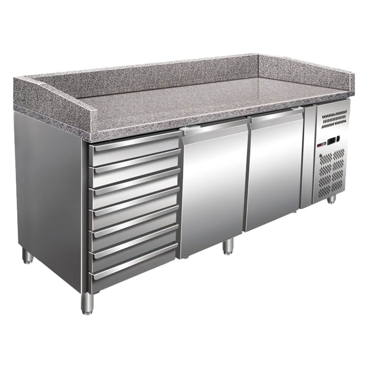 Table réfrigérée positive pizza 2D + 7 tirroirs neutres MTP 2D7ZN – Redfox