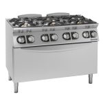Fourneaux feux vifs gaz, 6 feux, four électrique XL - Giorik