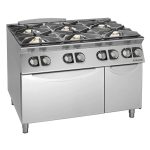 Fourneaux feux vifs gaz, 6 feux - 6 kW et 10 kW - four électrique et placard - Giorik