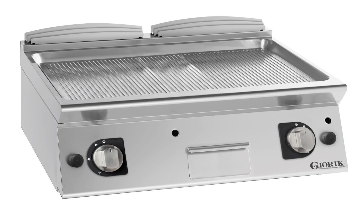Grills Gaz, acier chromé, , surface de cuisson doubles-rainurées – Giorik