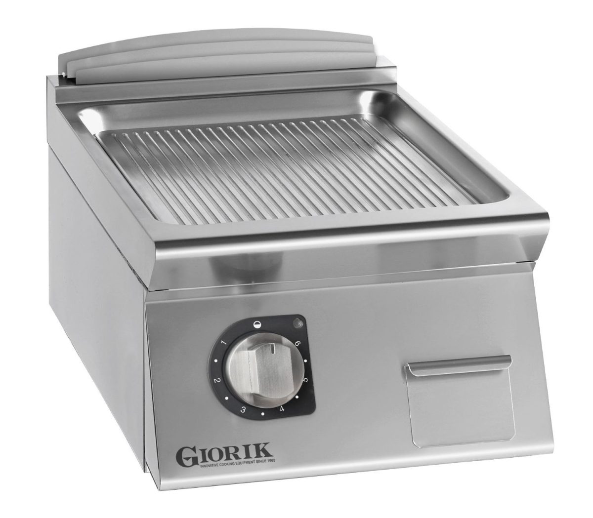Grills Electriques, acier chromé, surface de cuisson simples-rainurées – Giorik – FRE72TCRX