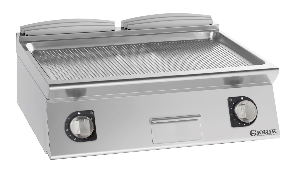 Grills Electriques, acier chromé, surface de cuisson doubles-rainurées – Giorik – FRE941TCRX