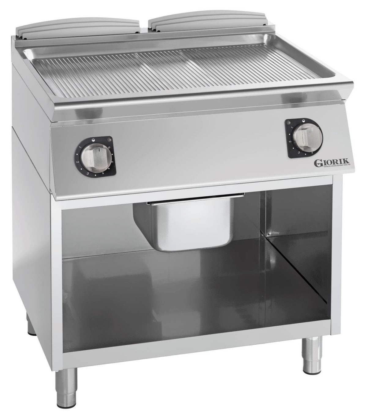 Grills électriques, acier chromé, surface de cuisson doubles-rainurées – Giorik – FRE741GCRX