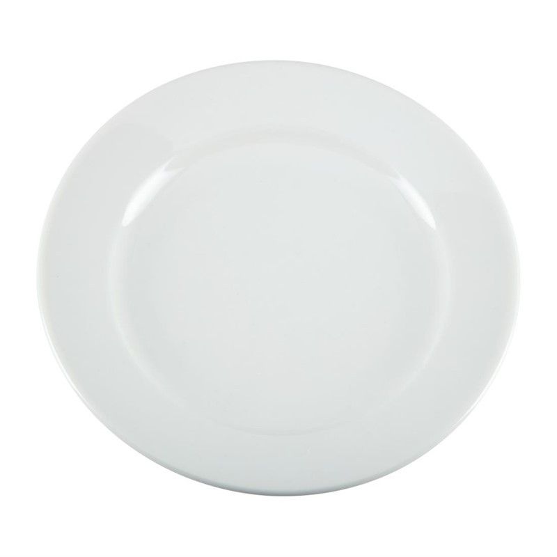 Assiettes à Bord Large Blanches 165(Ø)mm Lot de 12 Olympia