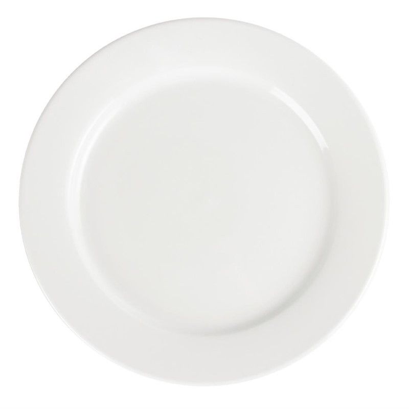 Assiettes à Bord Large Blanches 280(Ø)mm – Lot de 6 – Olympia