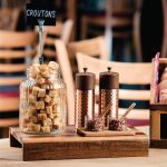 Set moulins à sel et poivre en bois et cuivre Olympia 150mm – Image 2