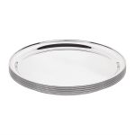 Plateau de service en inox rond - Olympia 355 mm – Image 4