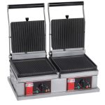 Grill Panini Double - Petit modèle - 4 plaques Rainurées - Sofraca