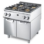 Cuisinière à Gaz à 4 Brûleurs sur Soubassement avec Portes, Plateau de Travail Emboutie - Virtus – Image 3