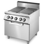 Cuisinière électrique sur four électrique statique GN 2/1, 4 plaques carrées en fonte- Virtus - VS9080CFES – Image 2