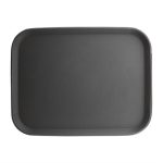 Plateau Rectangulaire Anti-Dérapant Noir - 356 x 457 mm - Kristallon – Image 2