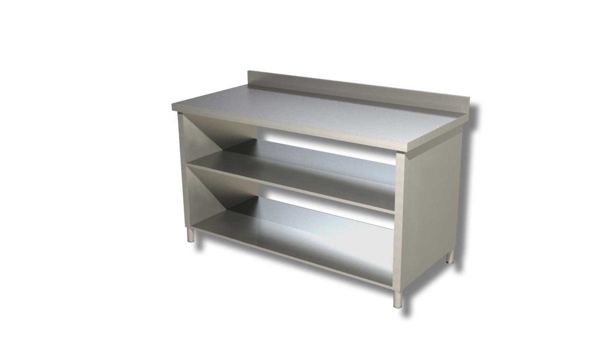 Table avec 2 etageres et panneaux lateraux avec dosseret gamme 700 – Ristopro