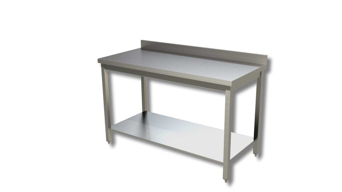 Table avec Etagère et Dosseret  Gamme 600 – Ristopro