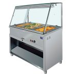 Comptoir Bain-marie 5X GN 1/1 Avec Vitre Vertical, +30°/+90°C - Mastro