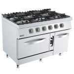 Cuisinière Gaz Sur Four Gaz Statique GN 2/1 Et Armoire Fermée, 6 Brûleurs - Virtus - MS712CFG – Image 2