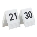 Numéros de table lot de 10: 21-30. Acrylique blanc et chiffres noirs - Securit – Image 2