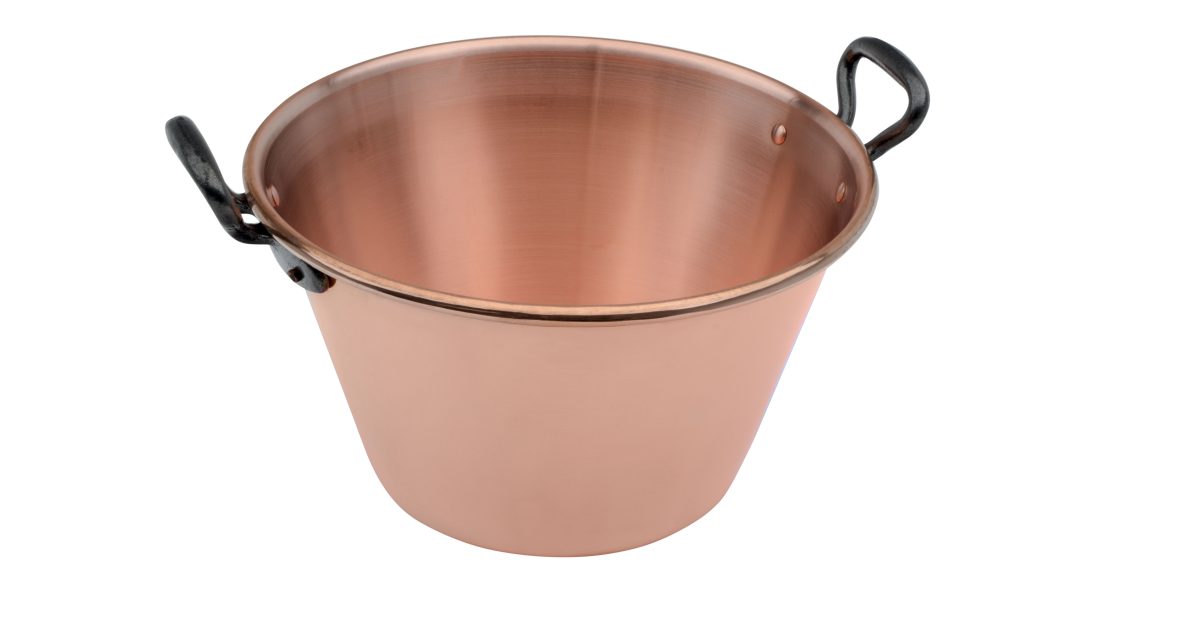 BASSINE A GELEE LISSE EN CUIVRE – ANSES FONTE – Ø26,5CM – BAUMALU