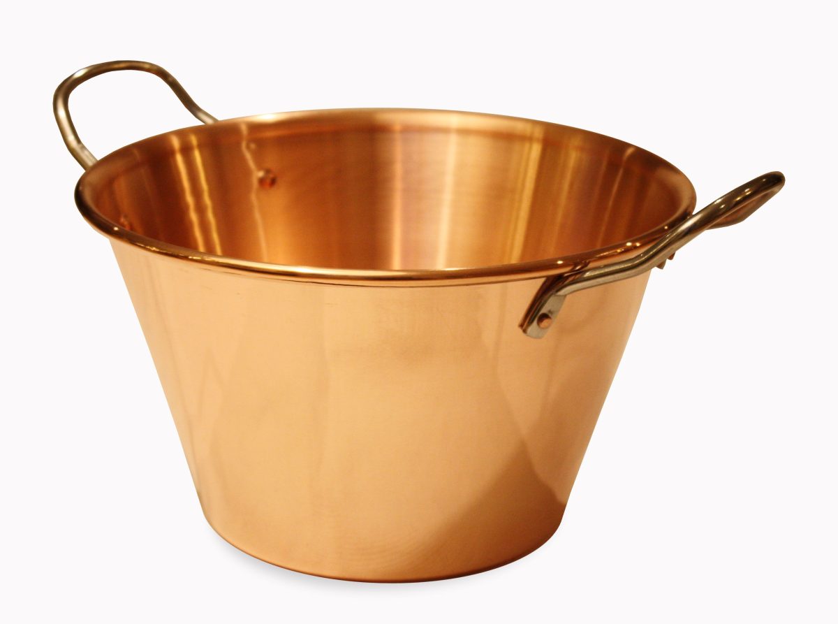 BASSINE A GELEE LISSE EN CUIVRE – ANSES FIL INOX – Ø26,5CM – BAUMALU