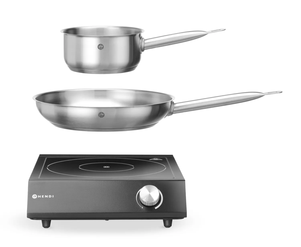 Plaque de Cuisson à Induction 3500W + Casserole + Poêle – Hendi