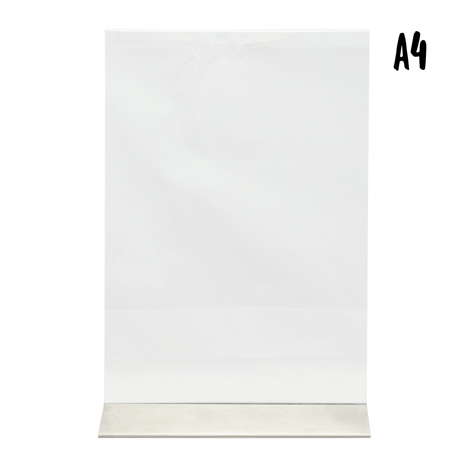 25bf66c3df52fd81a42908f745dc98990c3f35b4b65ed84e5dead12ba6bab3a6_ea51_5 Porte-affiche en L | acrylique transparent socle aluminium | Format A4 - Securit – Image 1
