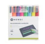 Feutres à craie 3 mm 1 blanc 1 rouge 1 bleu 1 vert 1 jaune 1 violet 1 orange et 1 rose - Hendi